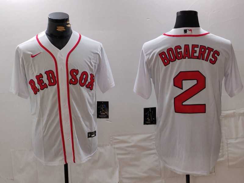 Men%27s Boston Red Sox #2 Xander Bogaerts White Cool Base Stitched Jersey->boston red sox->MLB Jersey